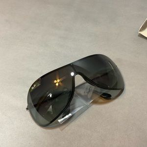 Ray Ban BB4411 black wrap sunglasses